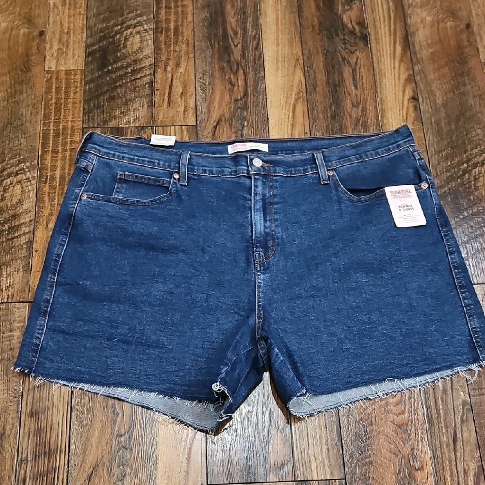 New Levi's Strauss Signature Women's High Rise Denim Shorts. Size‎ 24